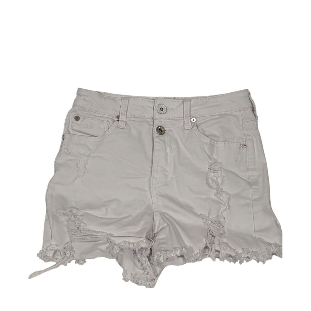 Special A Women's Size S WHITE Distressed Denim Cutoff Shorts Frayed‎ Hem